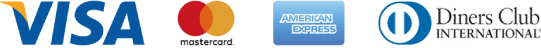 Visa, Mastercard, American Express e Diners Club